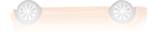 Orange car illustration, flipped upside down, symbolizing automotive repairs and maintenance services offered by Route 40 Auto.