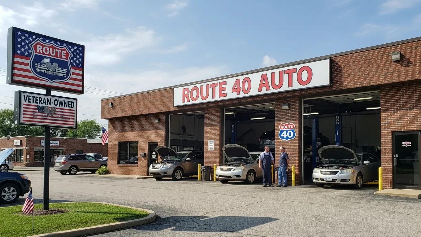 Route 40 Auto repair shop in Bridgeport, Ohio, veteran-owned auto service and catalytic converter repairs