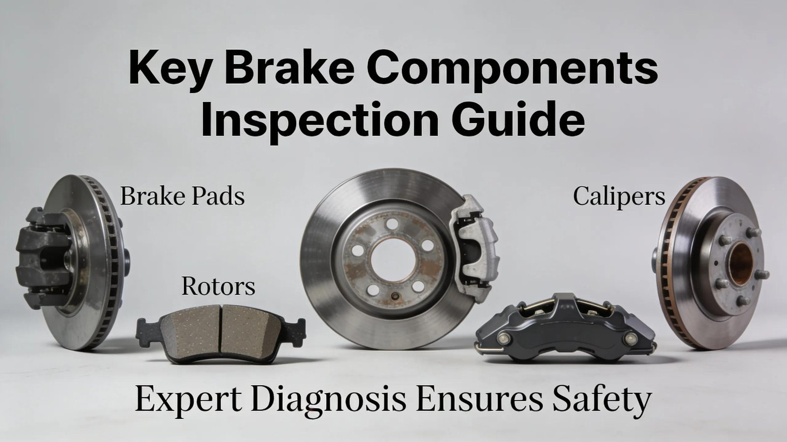 Brake pads, rotors, and calipers inspection guide for expert brake diagnosis and vehicle safety.