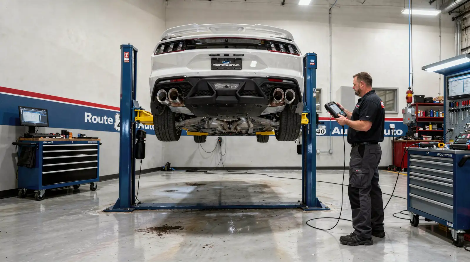 A diagnostic scan uses the vehicle's onboard computer to identify the exact cause